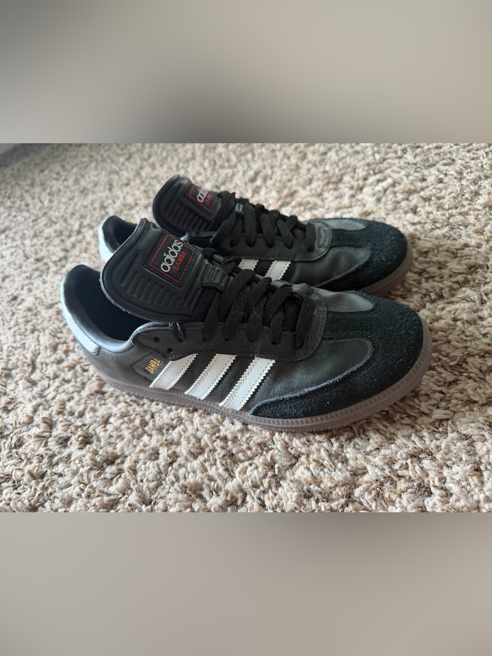 Adidas Samba Classic Black White Leather Sneakers - Size 6.5